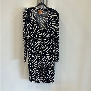 Tory Burch Black and White Long Sleeve Dress